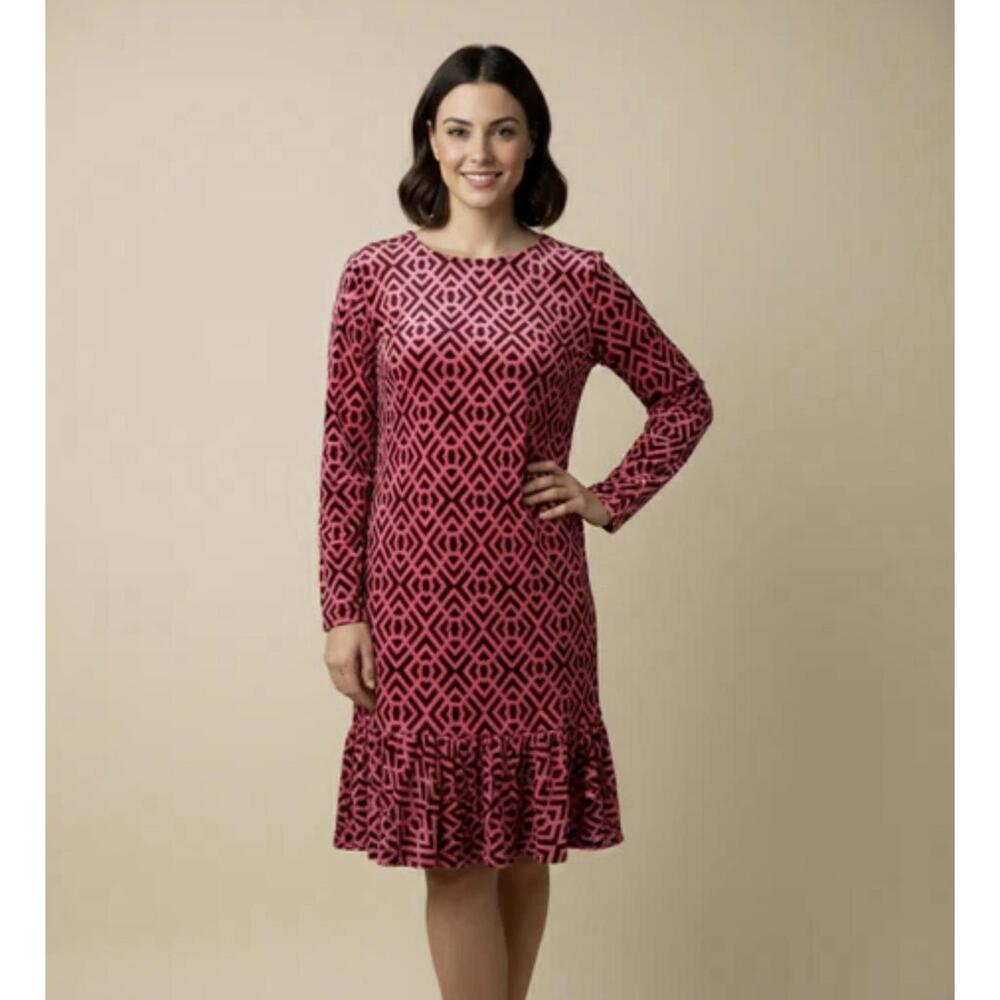 Jude Connally dress small S pink velvet sadie garden lattice valentines holiday